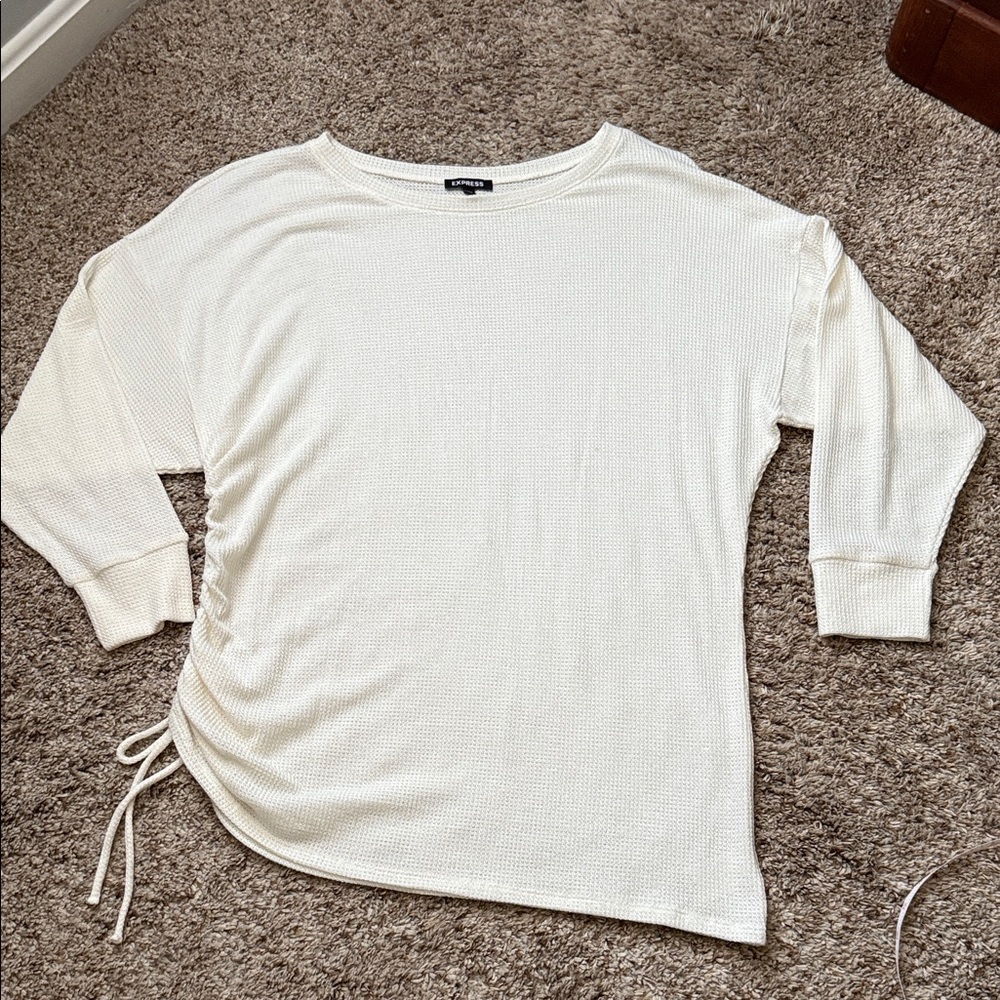Express Cream Textured Blouse
